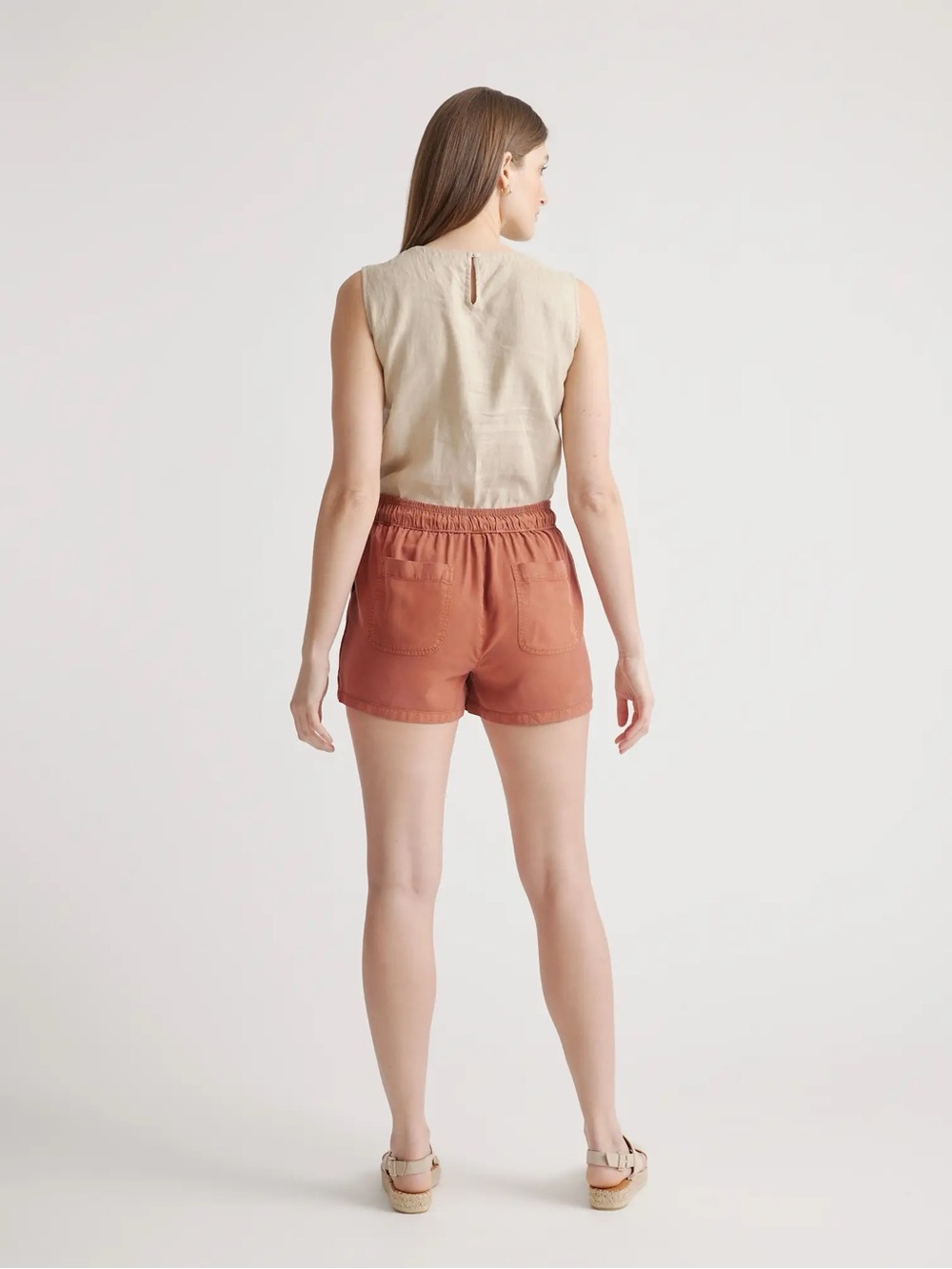 Quince Terracotta Vintage Wash Utility Shorts Women's Size Large - Picture 3 of 14